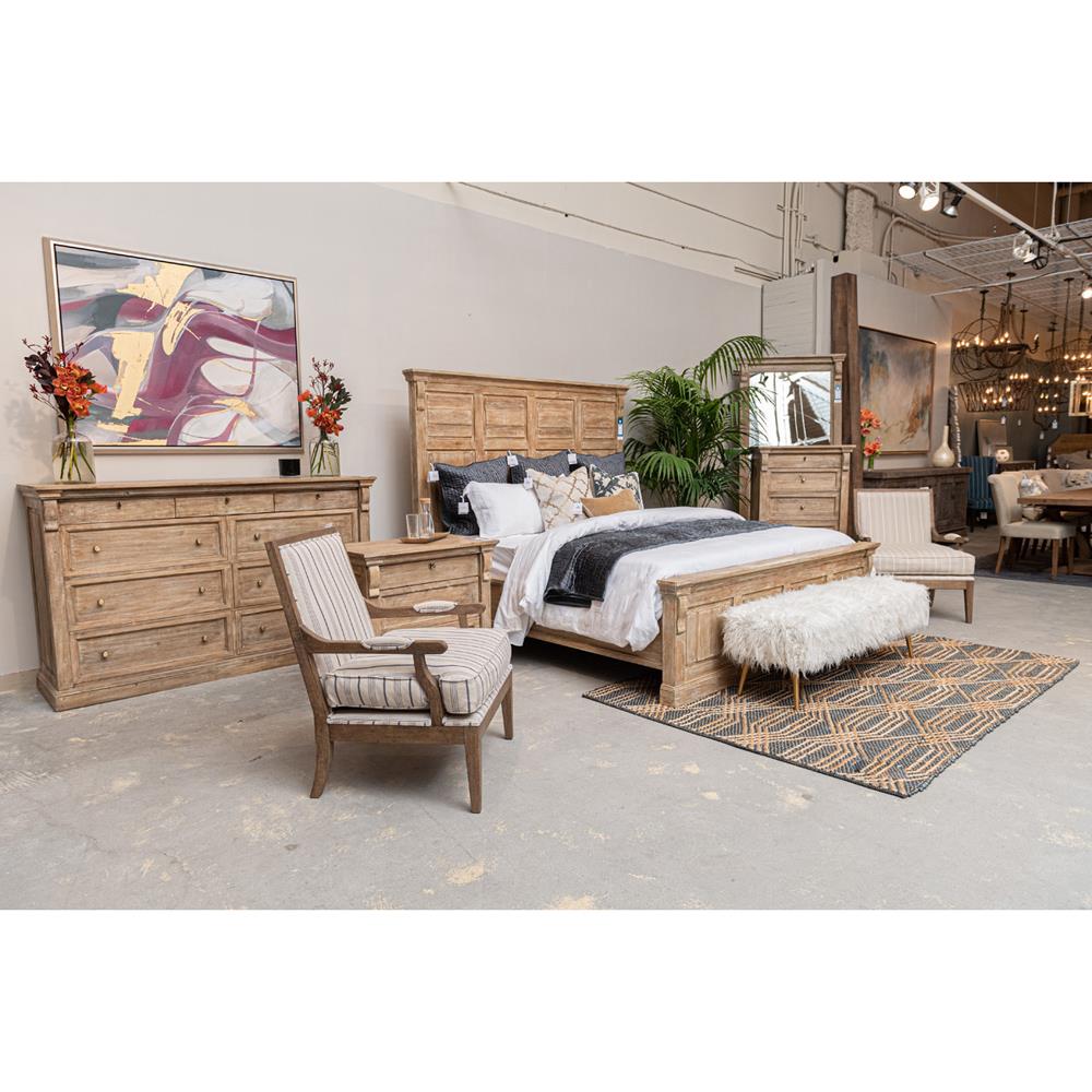 Melany French Country Natural White Wash Mango Wood Dresser|