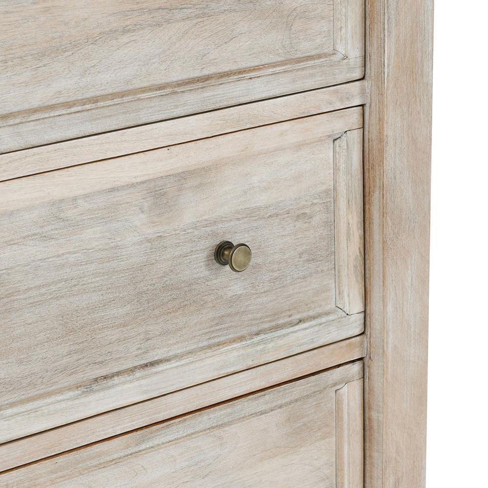 Melany French Country Natural White Wash Mango Wood Dresser|
