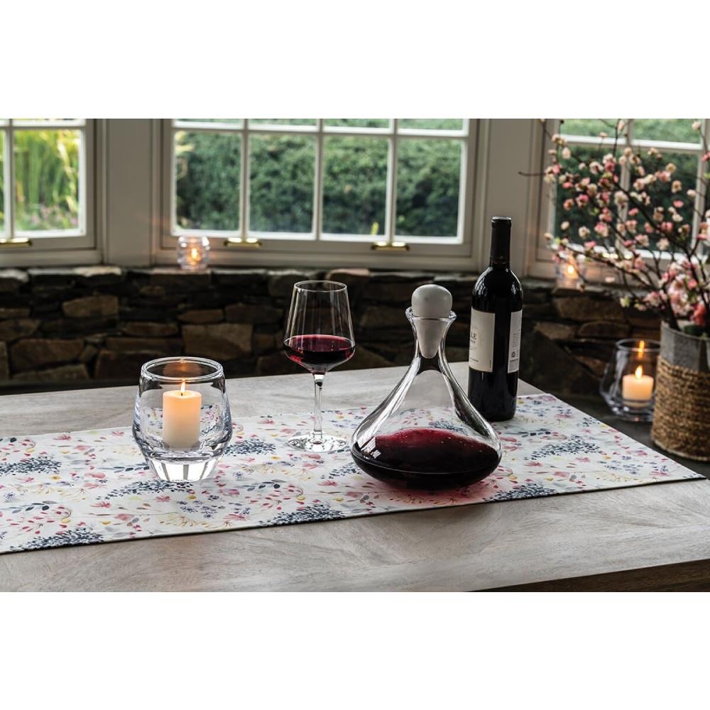 Simon Pearce Vintner Modern Clear Glass Wine Decanter with Marble Stopper|