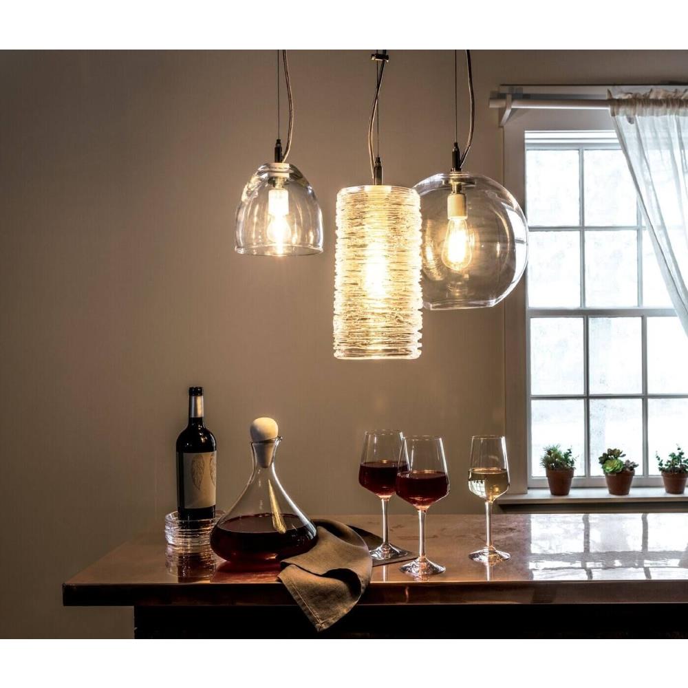 Simon Pearce Vintner Modern Clear Glass Wine Decanter with Marble Stopper|