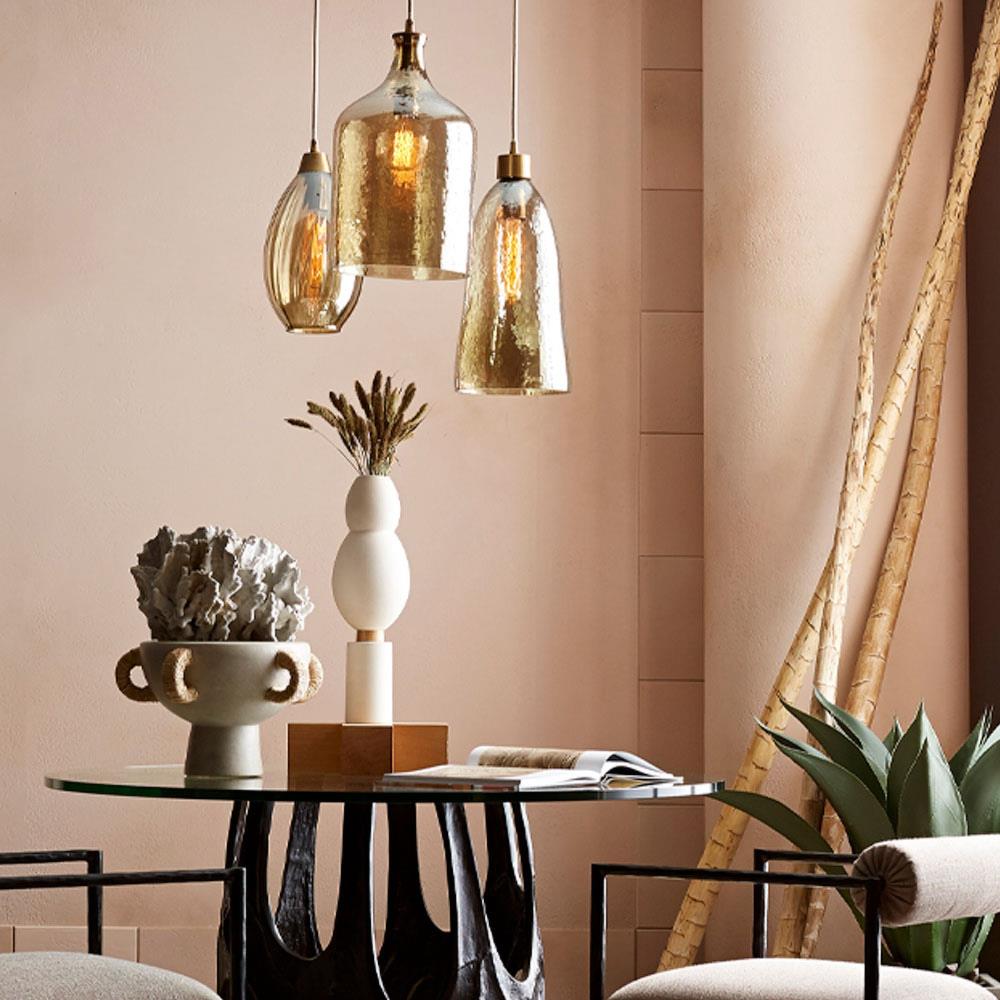 Clyde Coastal Beach Abaca-Wrapped Gray Terracotta Centerpiece|