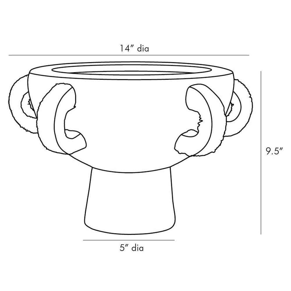 Clyde Coastal Beach Abaca-Wrapped Gray Terracotta Centerpiece|