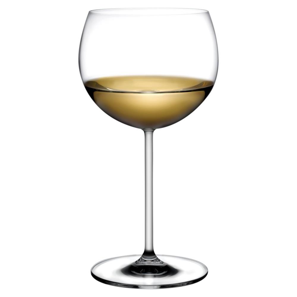 Vintage Modern Classic Clear Crystal Bourgogne White Glass - Set of 2|