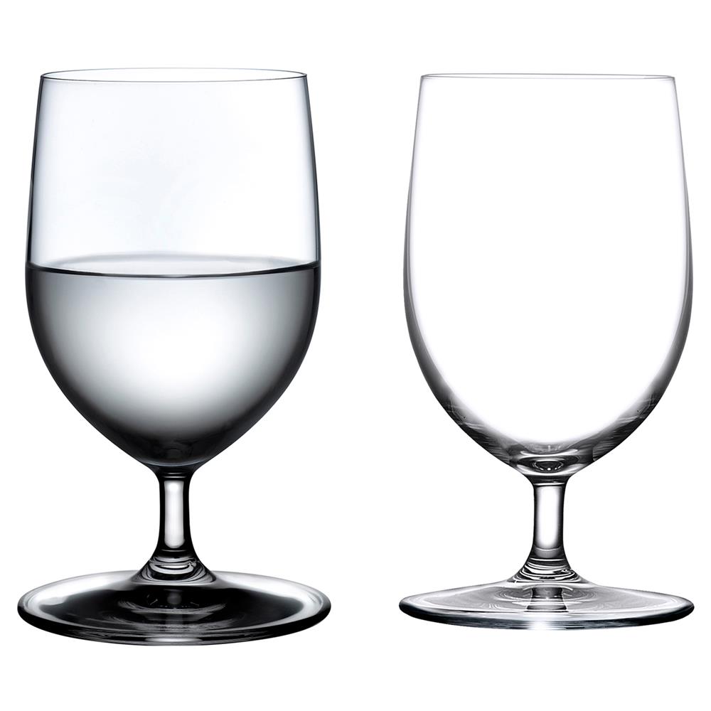 Vintage Modern Classic Clear Crystal Drinking Glass - Set of 2|
