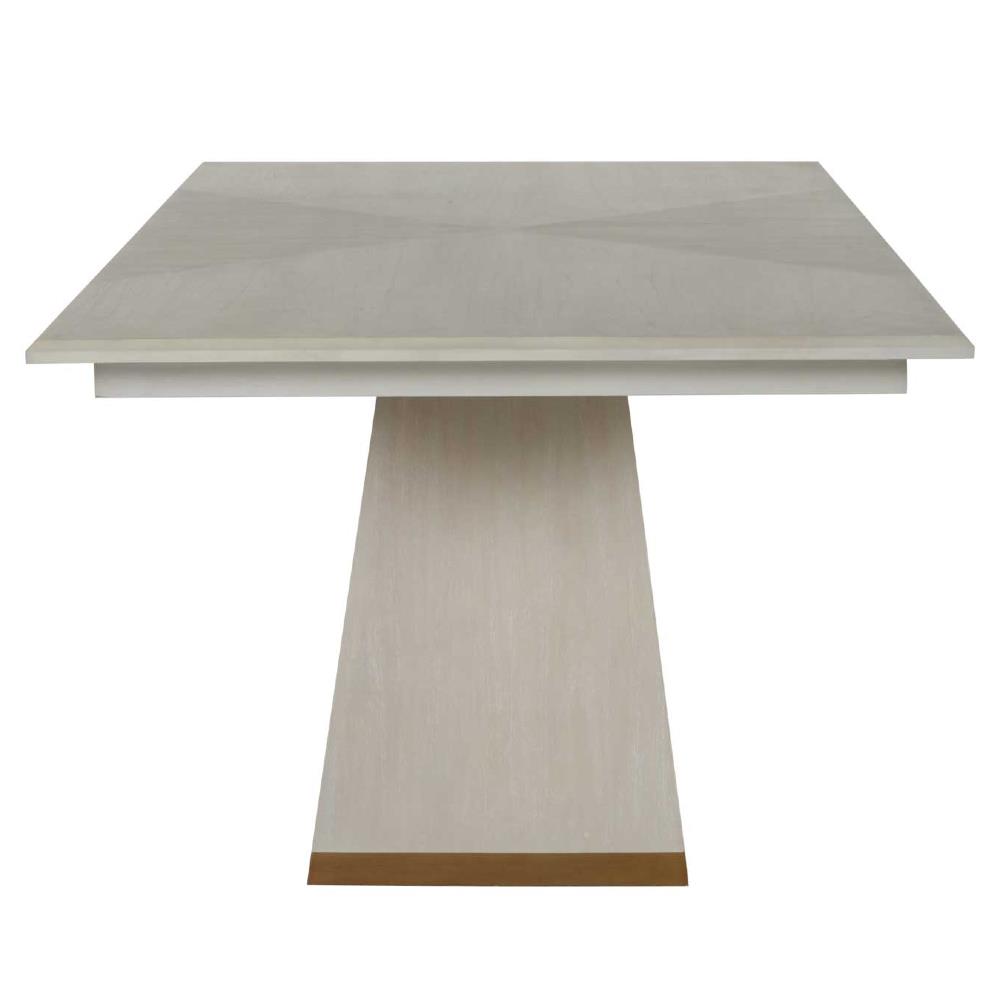 Ferris Modern White Mahogany Wood Gold Band Base Dining Table - 92"W|