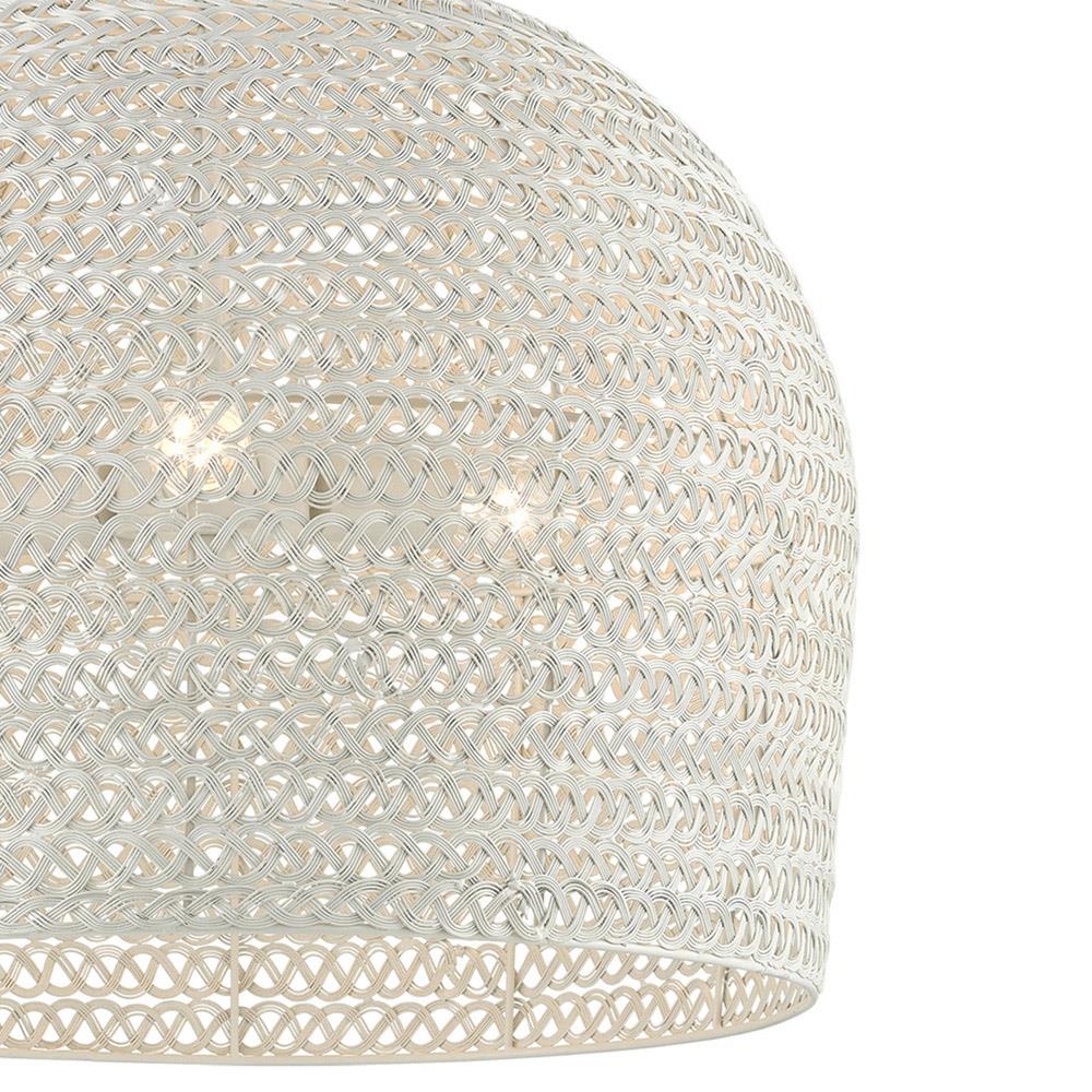 Athel Coastal Beach White Woven Iron Chandelier - Medium|