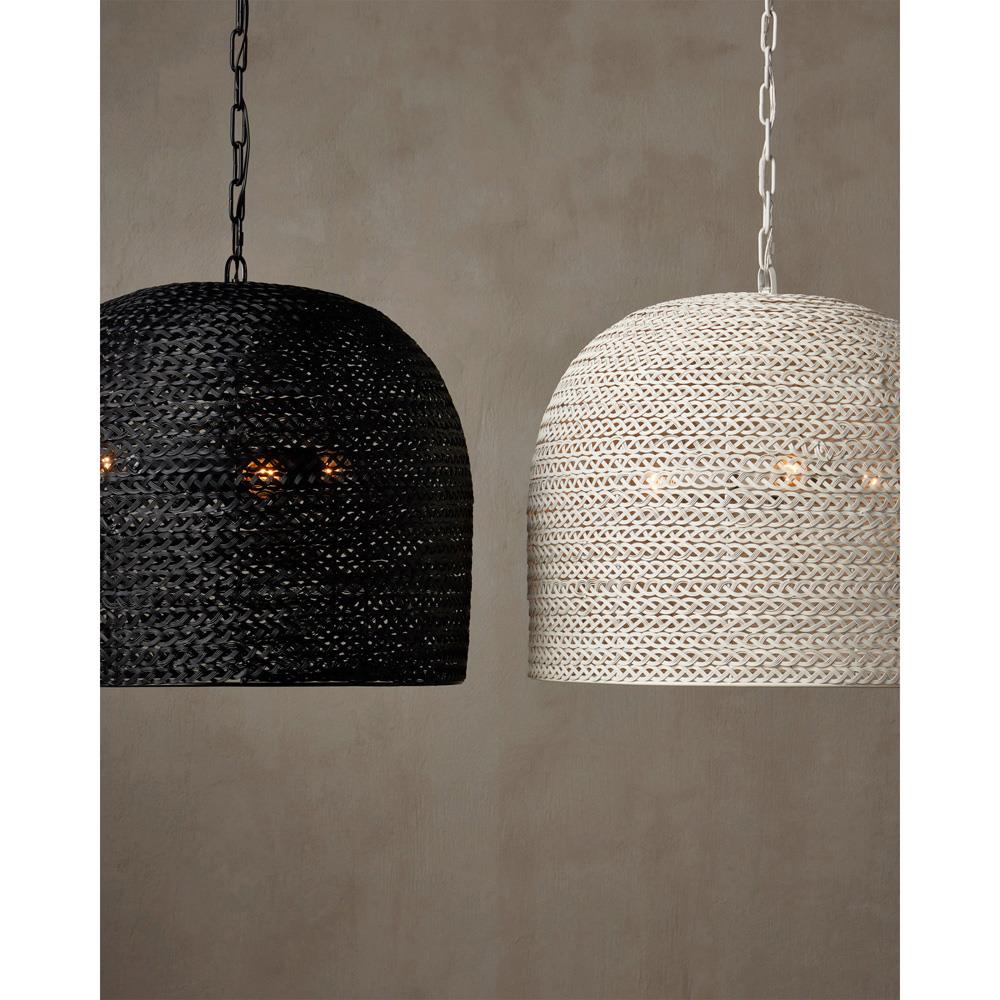 Athel Coastal Beach White Woven Iron Chandelier - Medium|