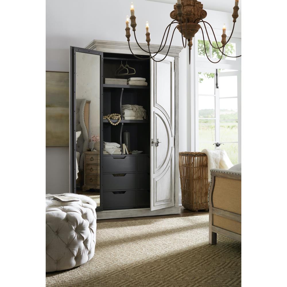 Jaiden French Country White Wood Wardrobe