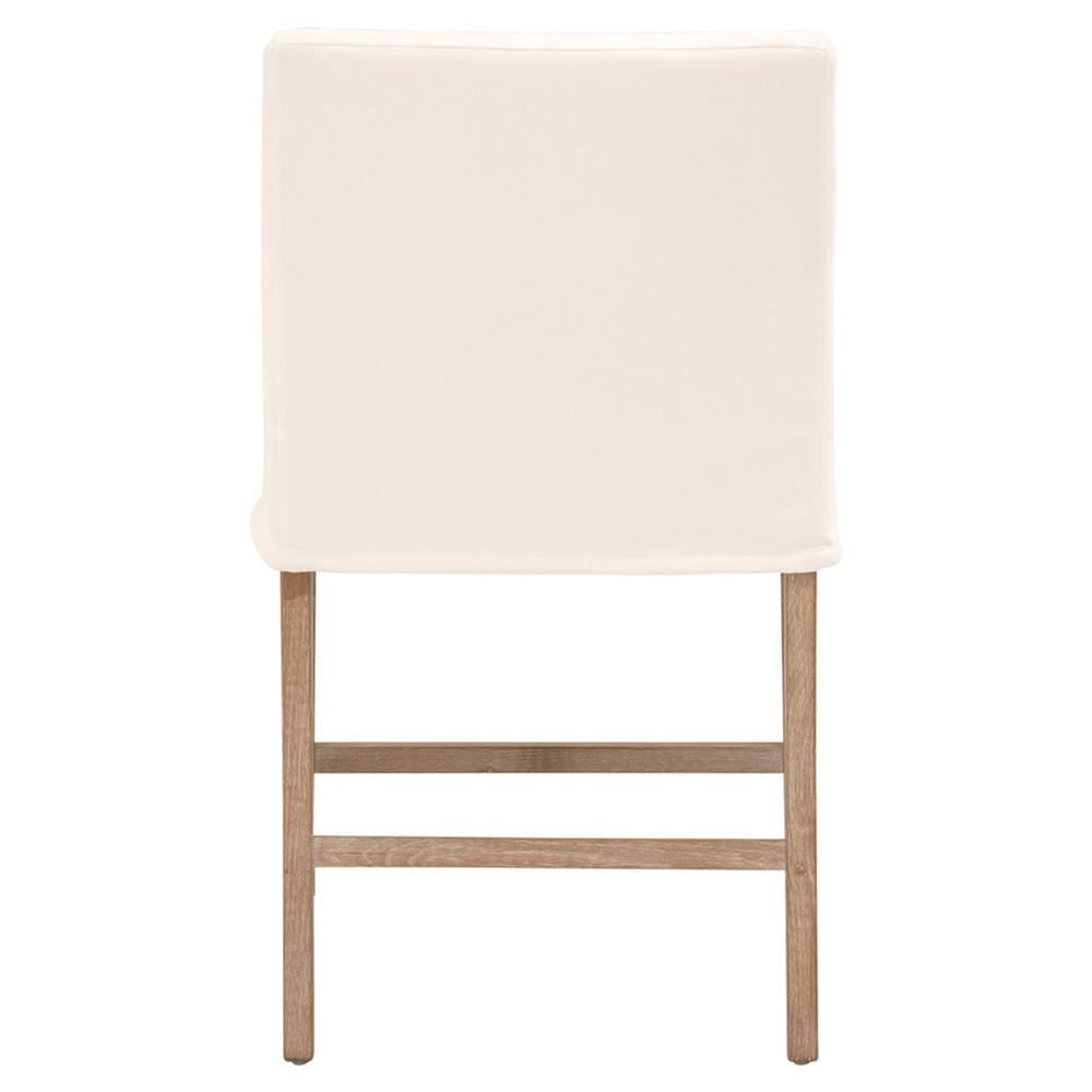 Danielle Modern Classic White Performance Slipcover Oak Wood Counter Stool|