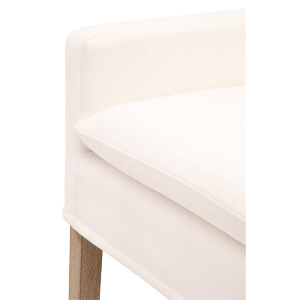 Danielle Modern Classic White Performance Slipcover Oak Wood Counter Stool|