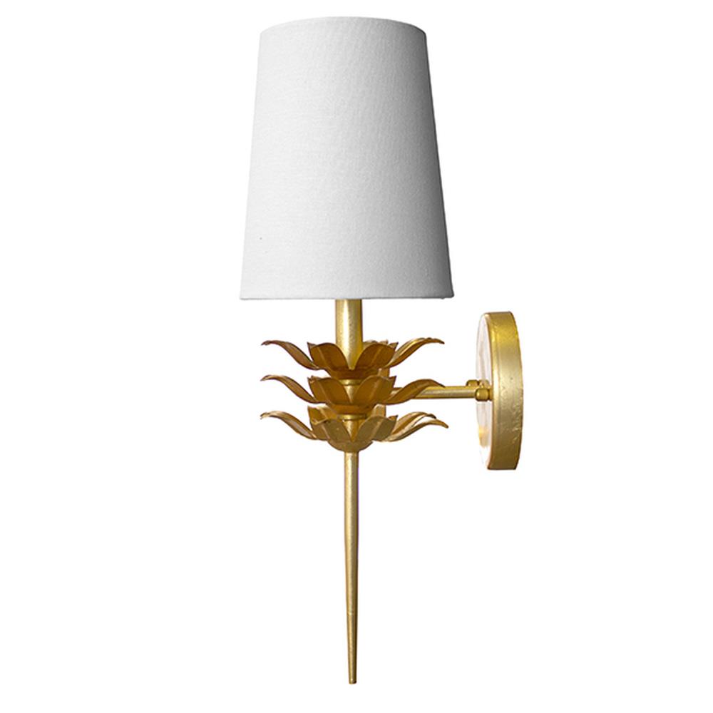Worlds Away Delilah Hollywood 3 Leaf Gold Wall Sconce|