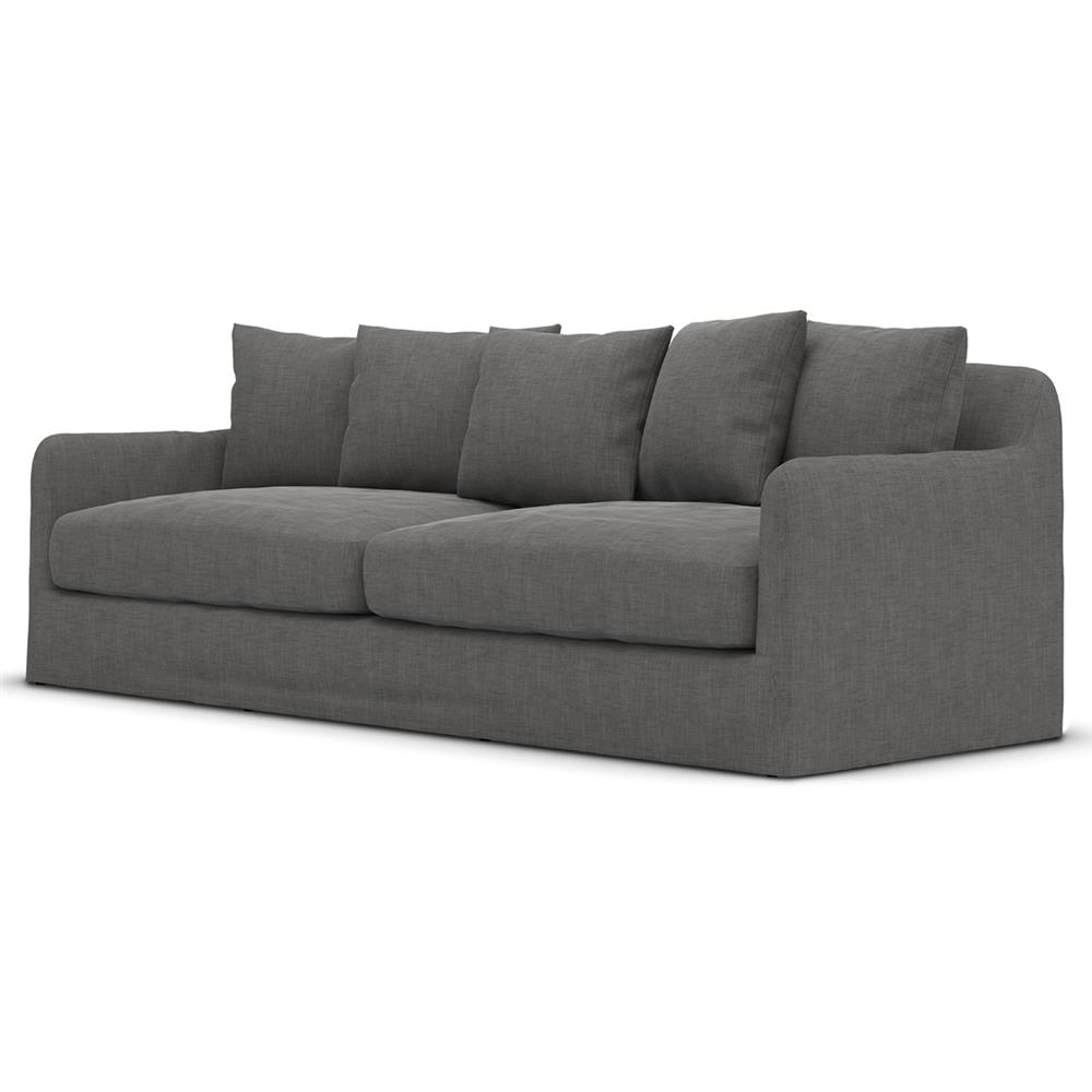 Cassandra Modern Classic Dark Grey Slipcovered Outdoor Sofa - 92"W|