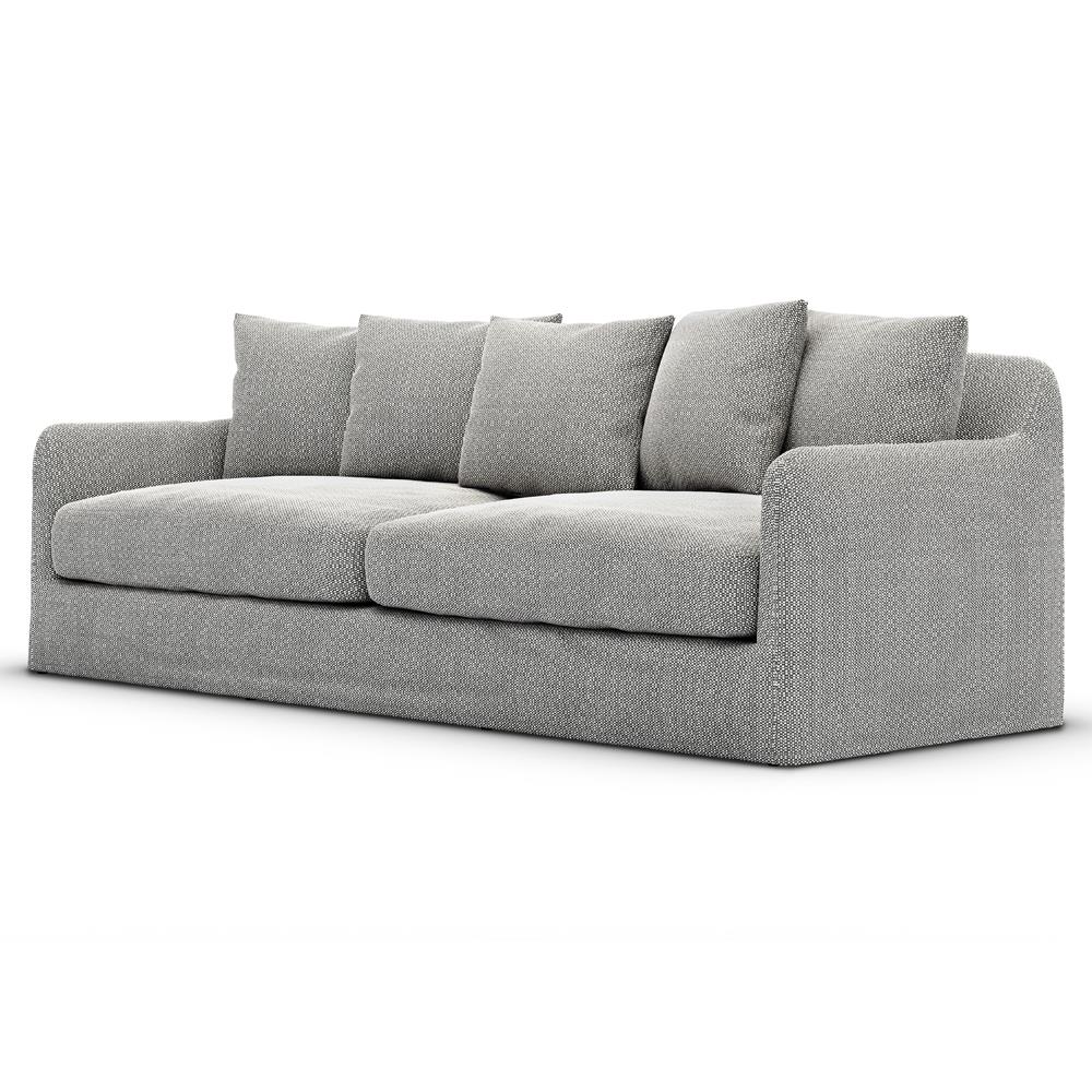 Cassandra Modern Classic Grey Slipcovered Outdoor Sofa - 92"W|