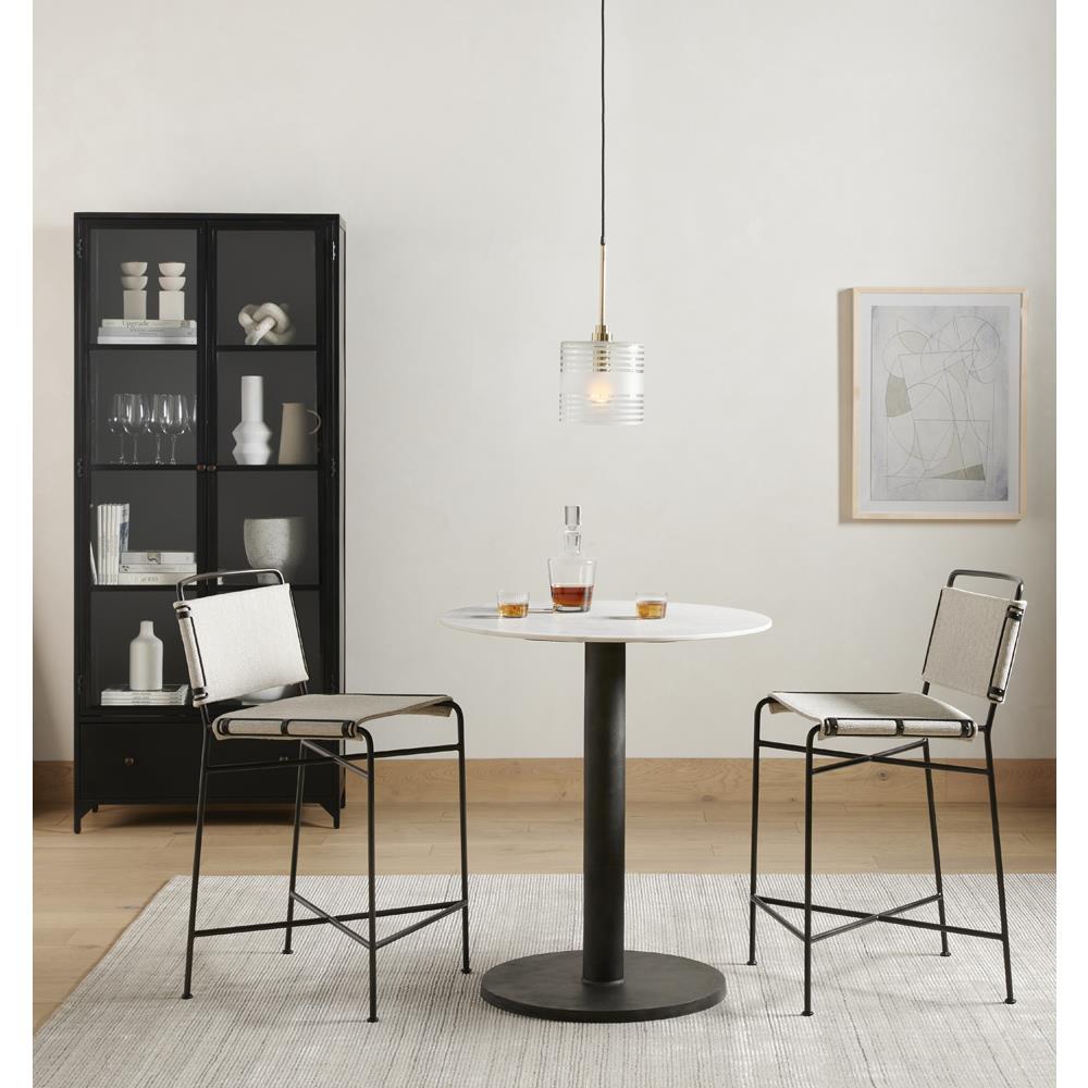 Katren Industrial Loft Black Iron Clear Glass Display Case|