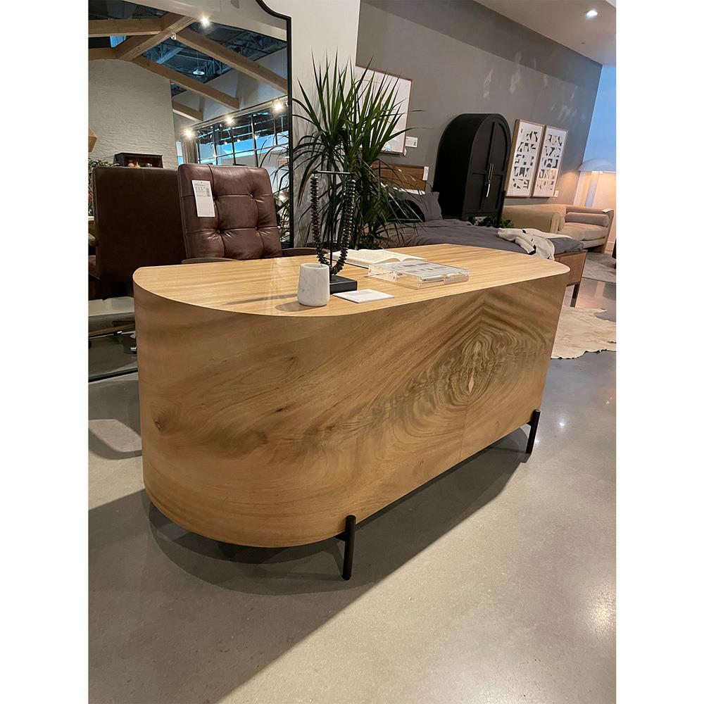 Khalil Modern Classic Brown Guanacaste Wood Executive Desk