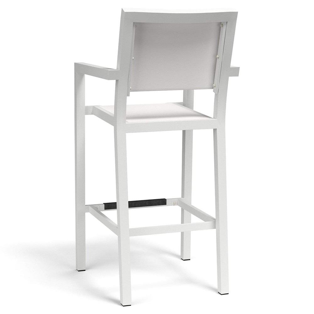 Jace Industrial Grey Performance Sling Outdoor Bar Stool|