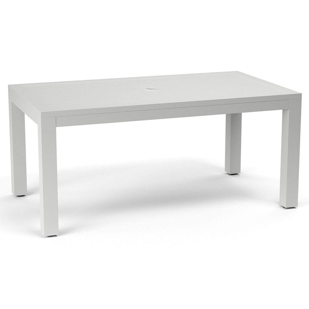 Jace Industrial Frost Aluminum Rectangular Outdoor Dining Table - 64"W|