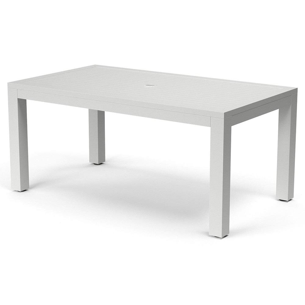 Jace Industrial Frost Aluminum Rectangular Outdoor Dining Table - 64"W|