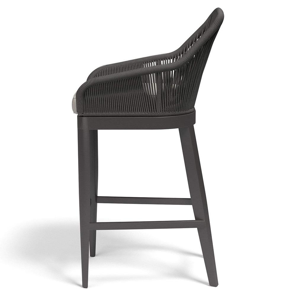 Levi Coastal Grey Performance Charcoal Grey Aluminum Outdoor Bar Stool|