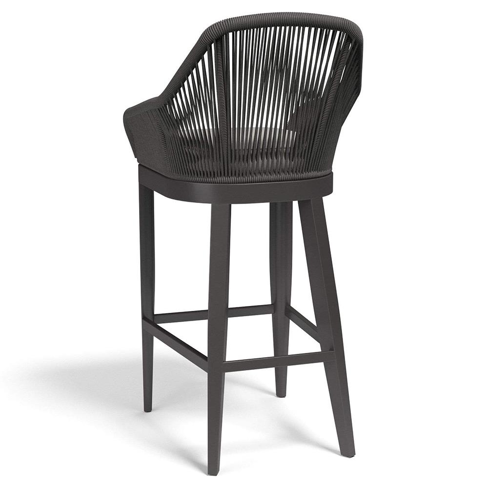 Levi Coastal Grey Performance Charcoal Grey Aluminum Outdoor Bar Stool|