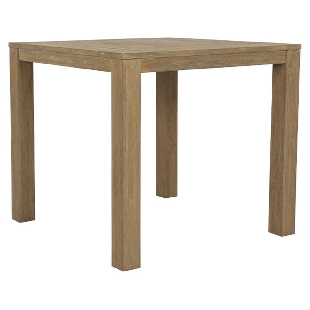 Amina Coastal Natural Teak Wood Square Outdoor Side End Table|