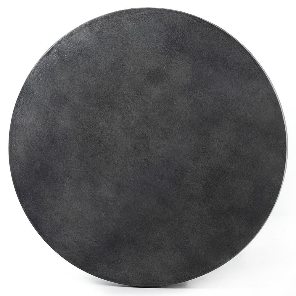 Bailey Industrial Loft Grey Aluminum Round Drum Outdoor End Table|