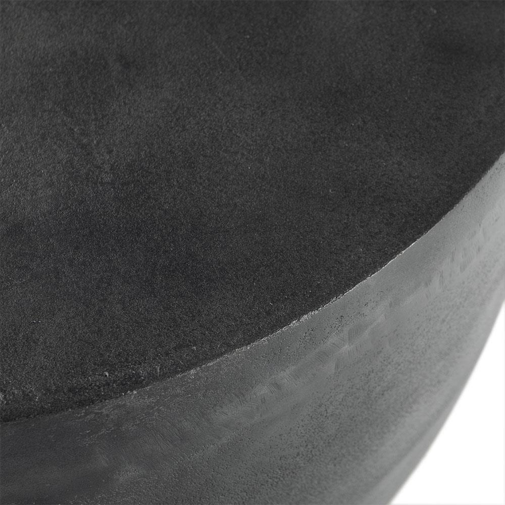 Bailey Industrial Loft Grey Aluminum Round Drum Outdoor End Table|