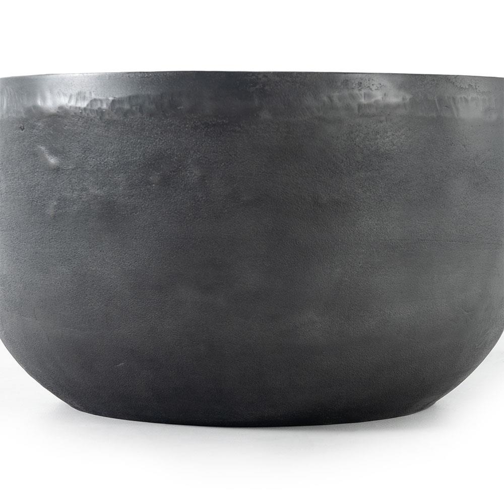 Bailey Industrial Loft Grey Aluminum Round Drum Outdoor End Table|