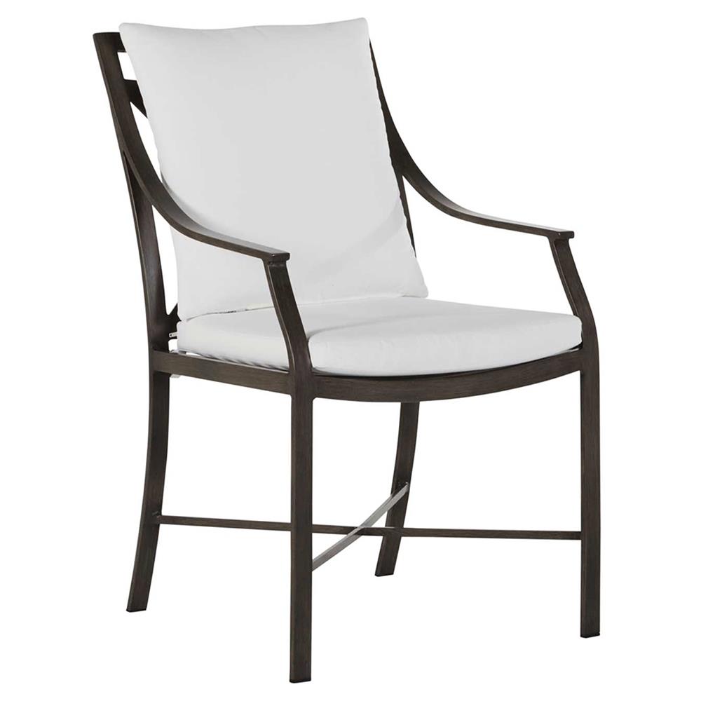 Monaco French Slate Grey Aluminum Outdoor Dining Arm Chair|