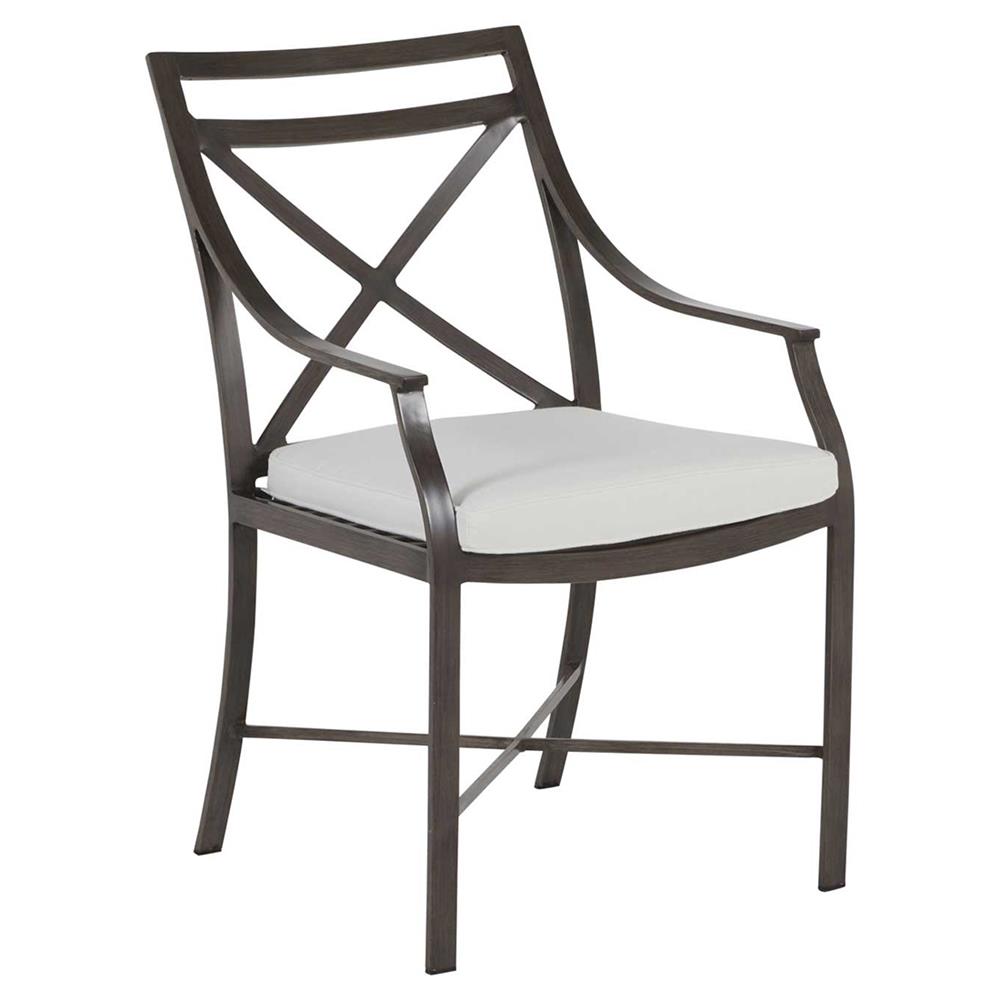 Monaco French Slate Grey Aluminum Outdoor Dining Arm Chair|