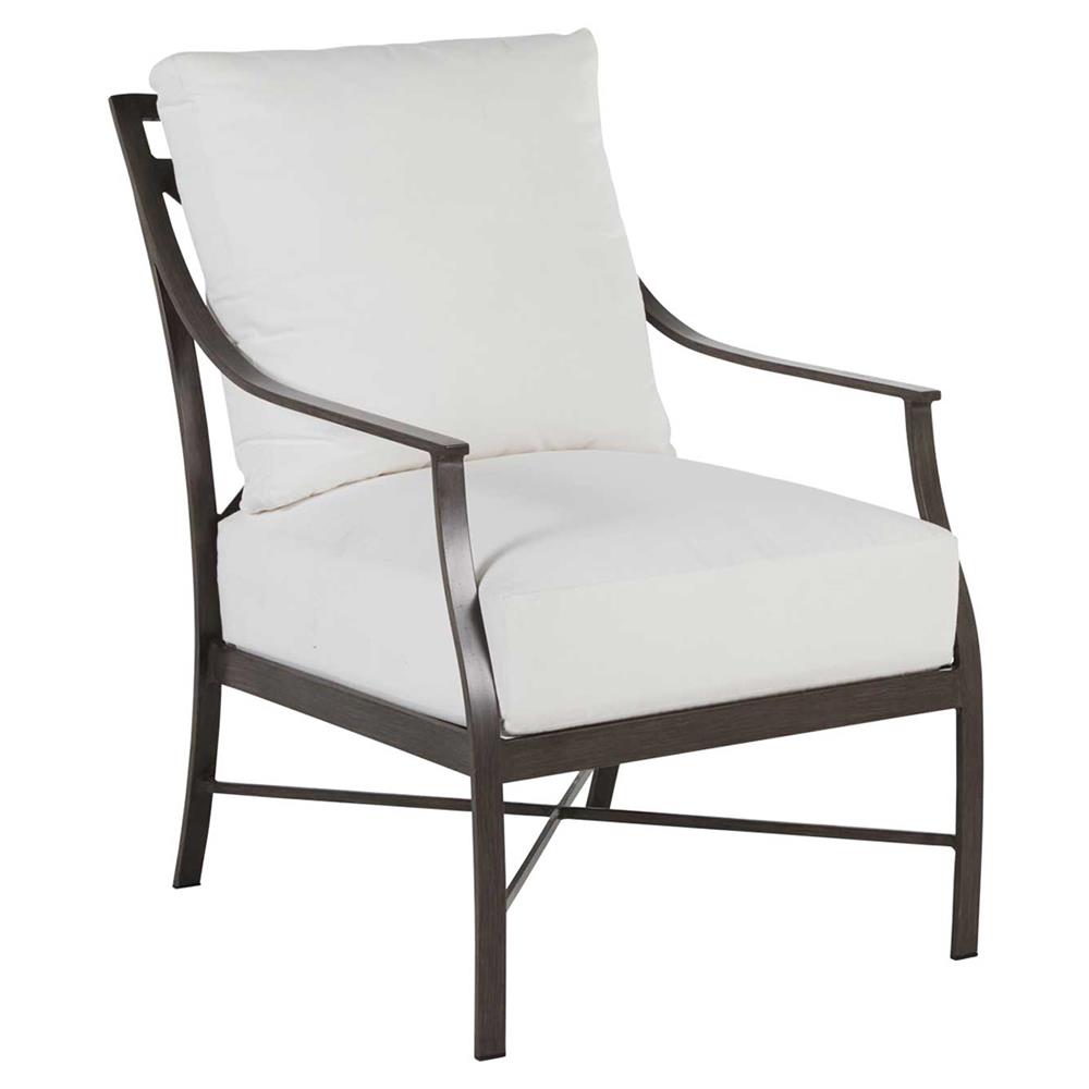 Monaco French Slate Grey Aluminum Outdoor Lounge Arm Chair|