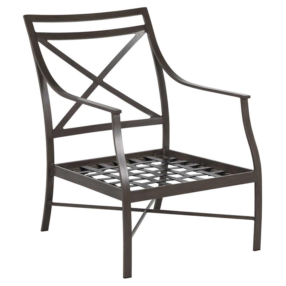 Monaco French Slate Grey Aluminum Outdoor Lounge Arm Chair|
