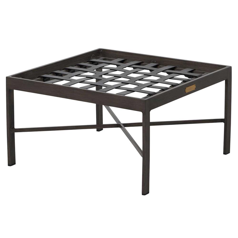 Monaco French Slate Grey Aluminum Performance Outdoor Ottoman|