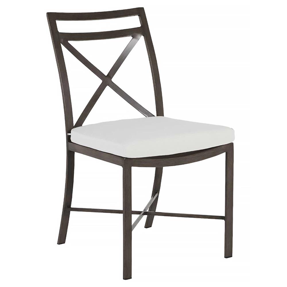 Monaco French Slate Grey Aluminum Outdoor Dining Side Chair|