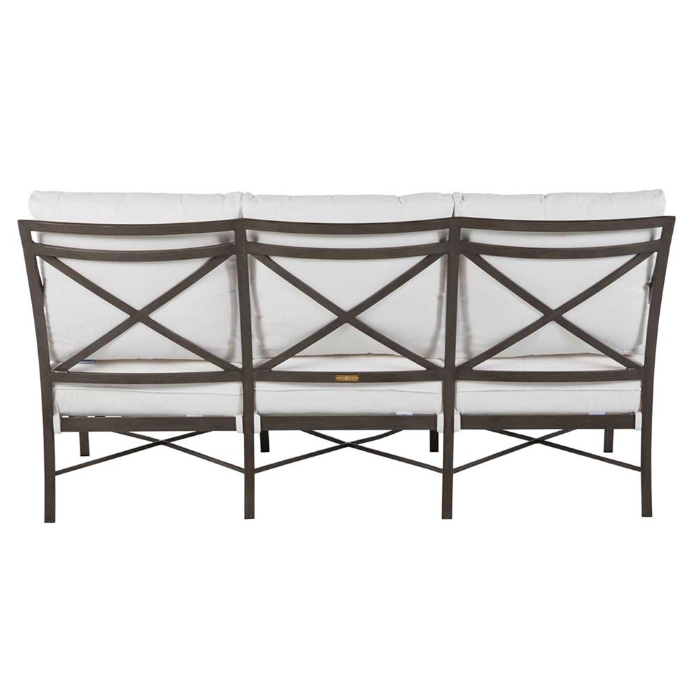 Monaco French White Cushion Grey Aluminum Outdoor Sofa - 75"W|