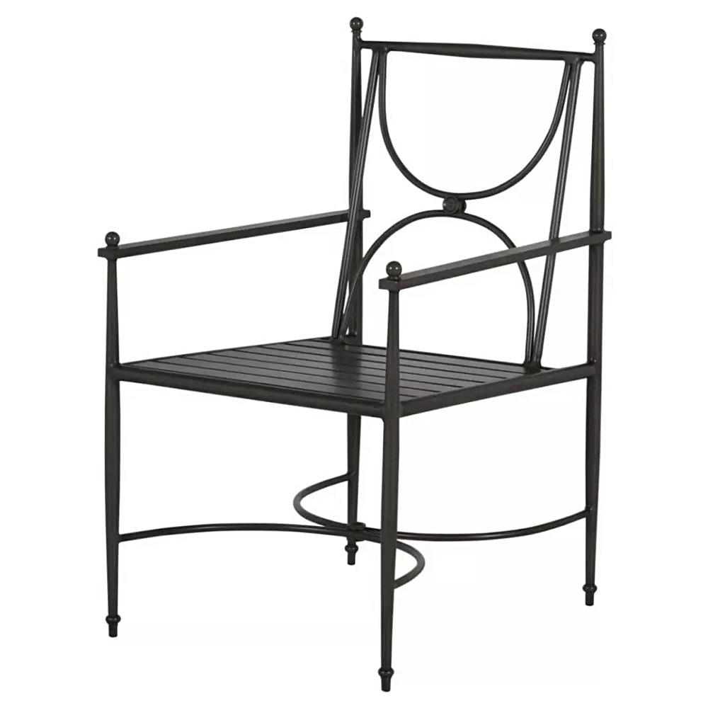 Roma Slate Grey Gold Aluminum White Cushion Outdoor Dining Chair|