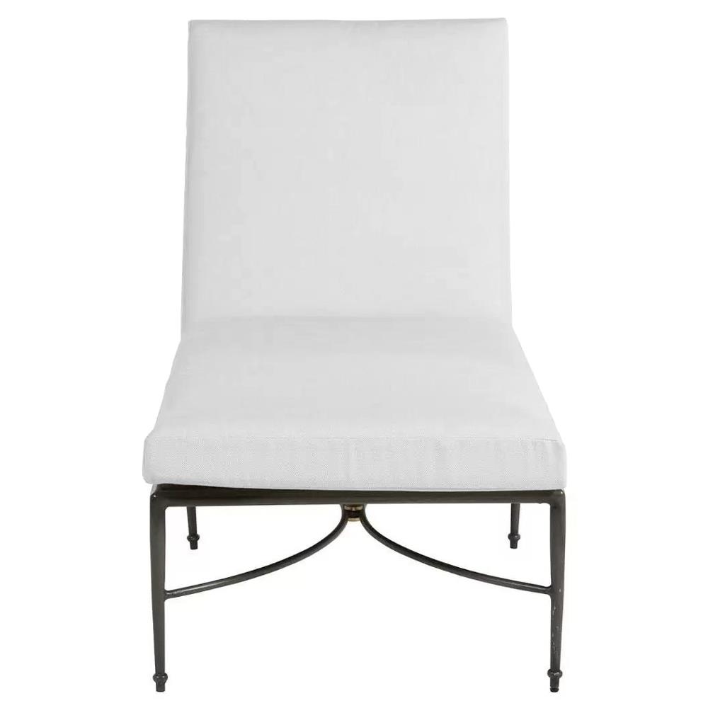 Roma Slate Grey Aluminum White Cushion Outdoor Chaise Lounge|