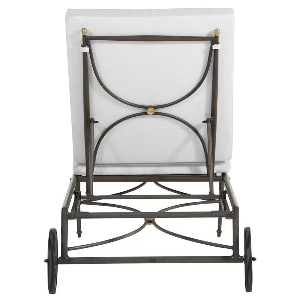 Roma Slate Grey Aluminum White Cushion Outdoor Chaise Lounge|