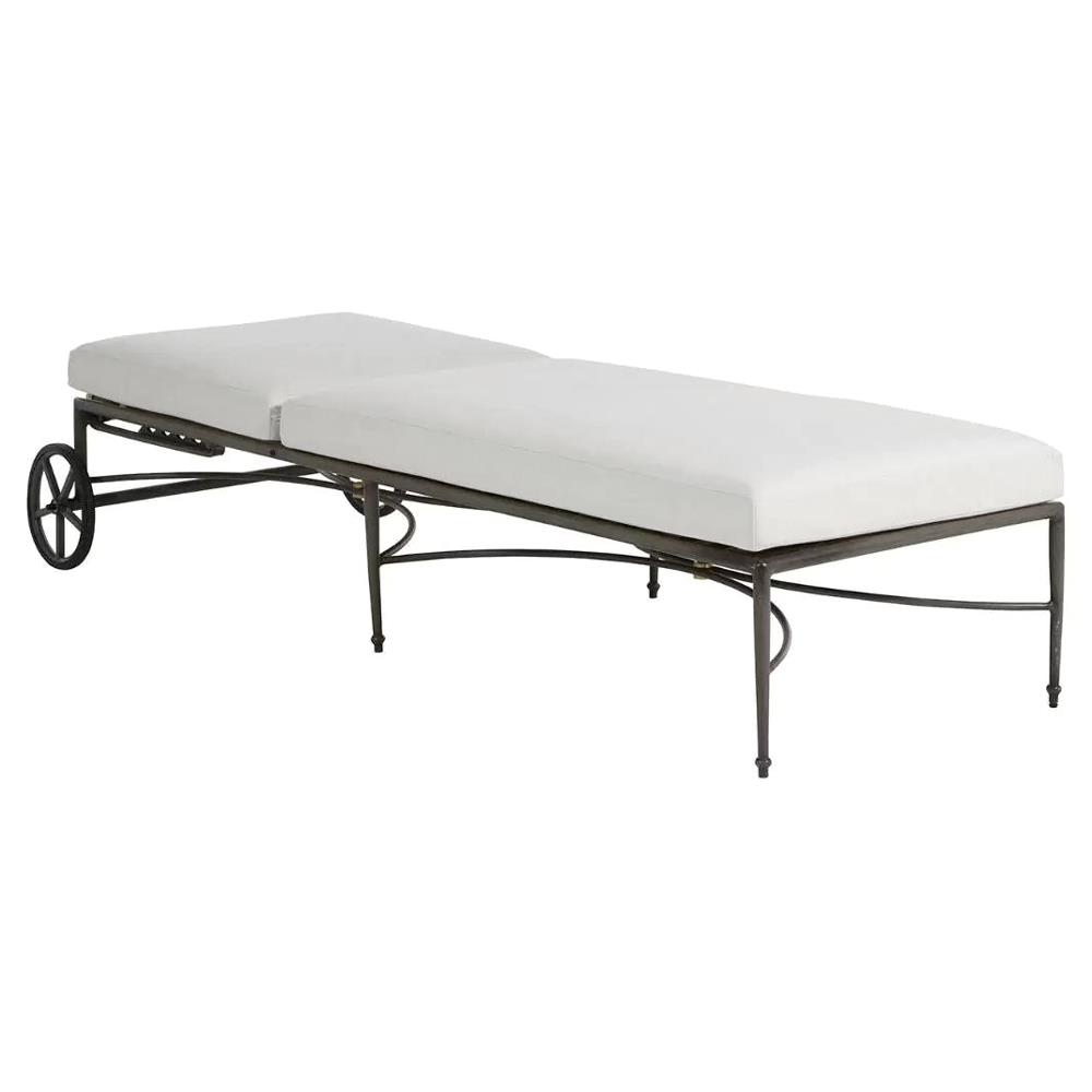 Roma Slate Grey Aluminum White Cushion Outdoor Chaise Lounge|