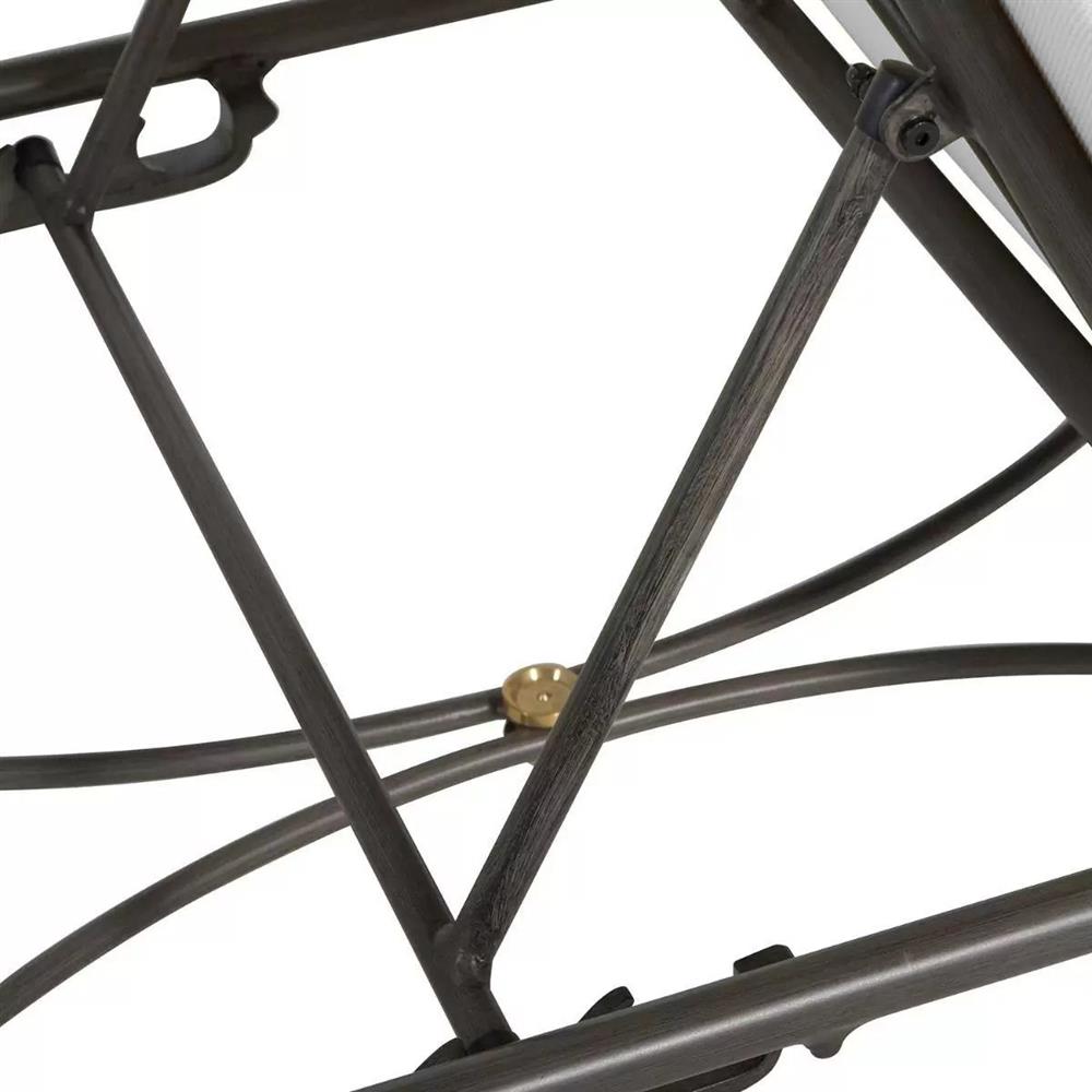 Roma Slate Grey Aluminum White Cushion Outdoor Chaise Lounge|