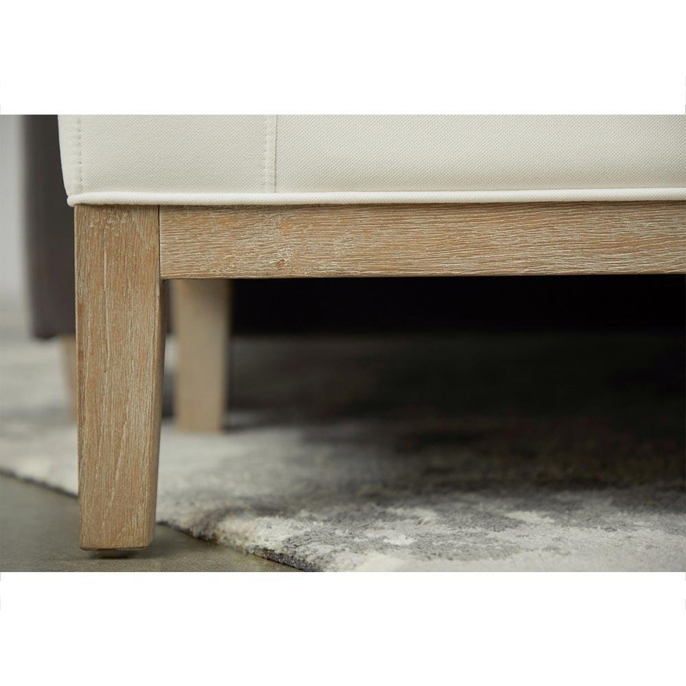 Kelly Modern Classic White Performance Cushioned Grey Oak Frame Bedroom Bench|