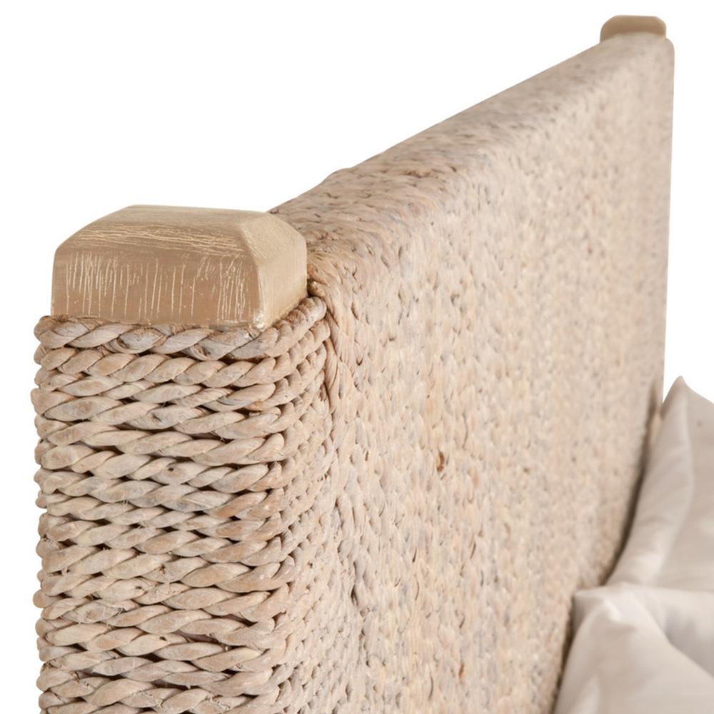 Laurice French Country Woven Abaca Rope Mahogany Platform Bed - Queen|