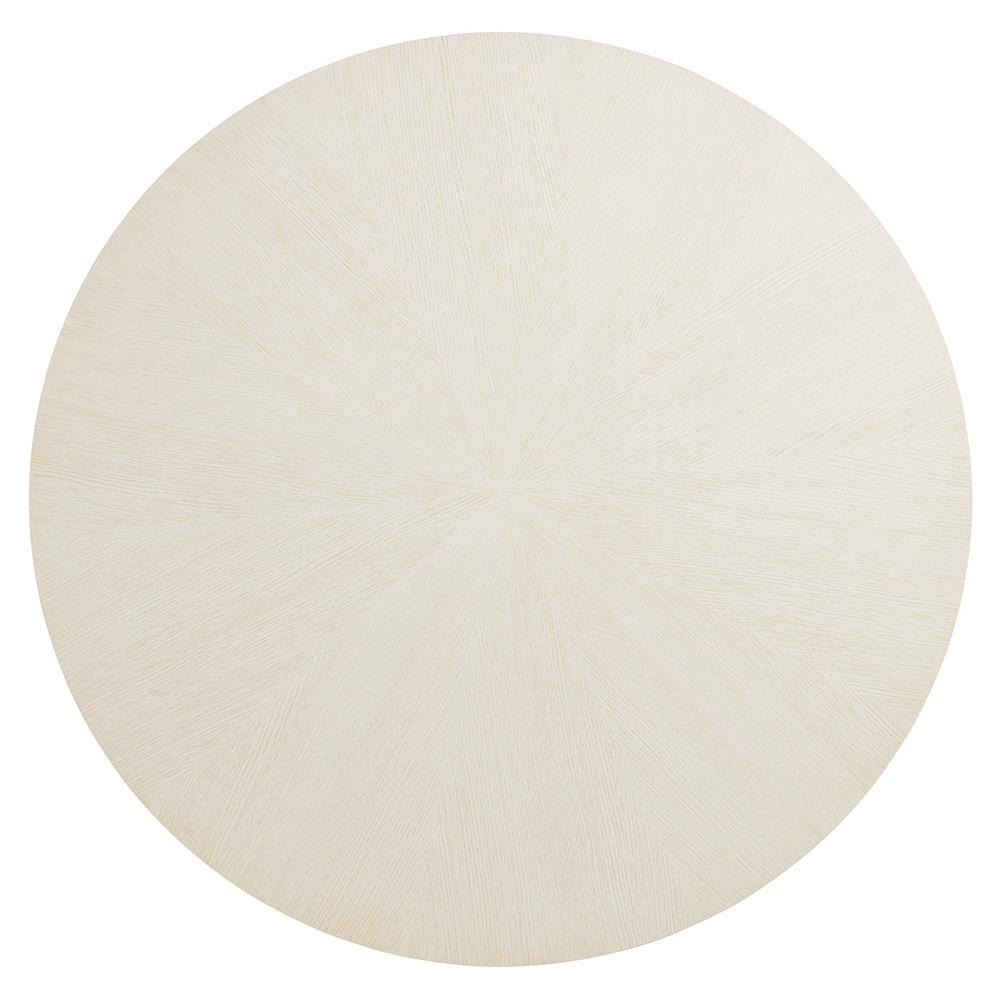 Selfridge White Oak Wood Brass Base Round Dining Table - 60"W|