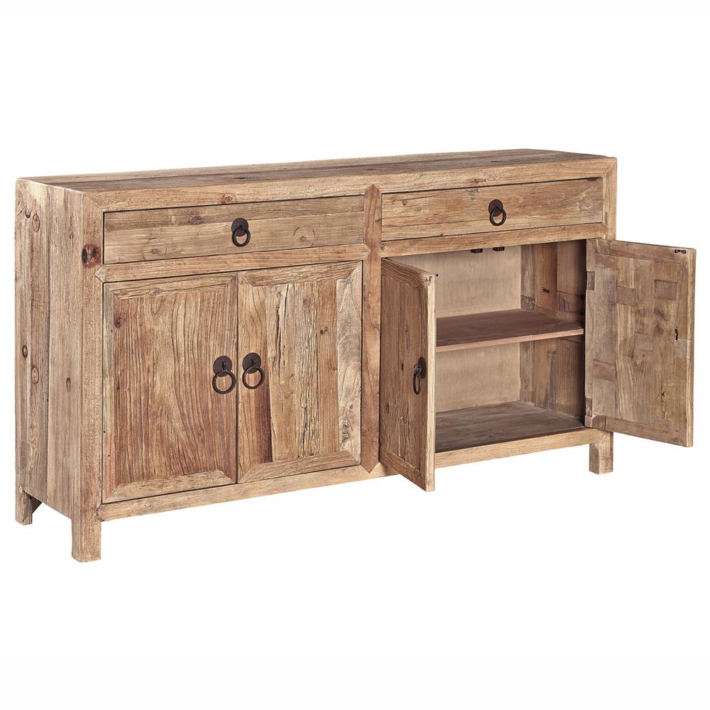 Elma Rustic Lodge Brown Elm Wood Sideboard|