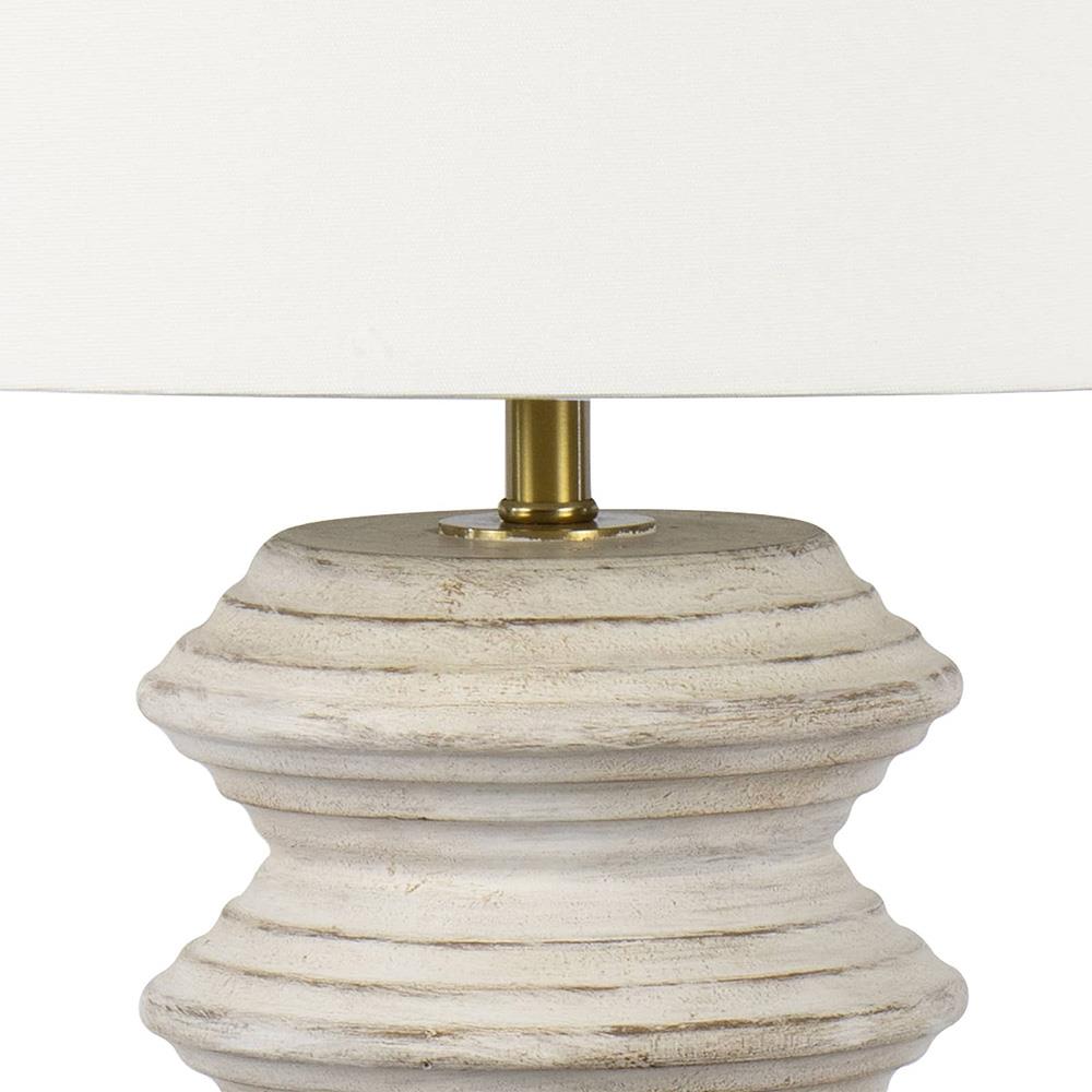 Nova White Wood Table Lamp|