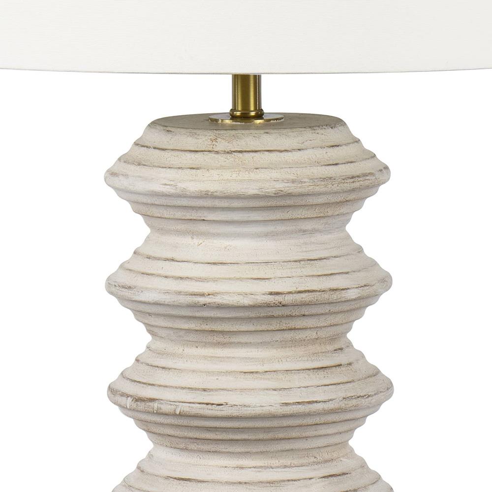 Nova White Wood Table Lamp|