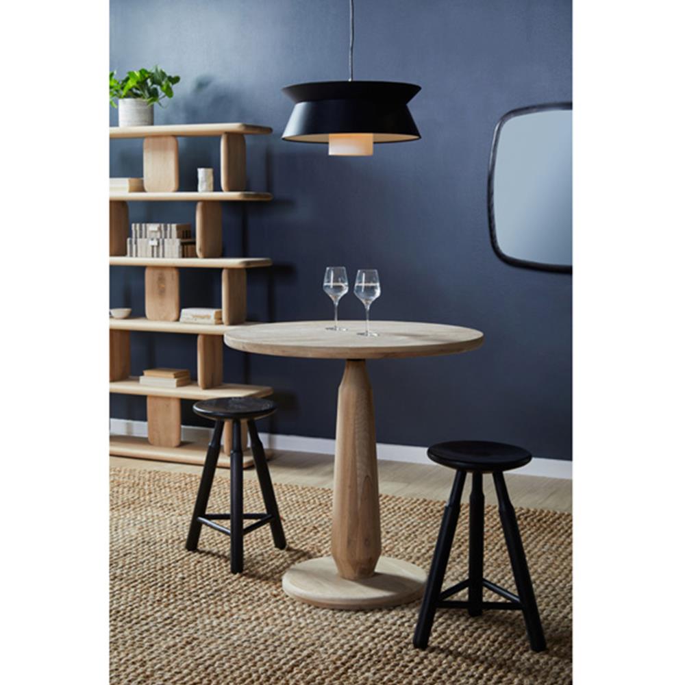 Rowel Rustic Lodge Brown Oak Wood Round Dining Counter Table - 36"W|