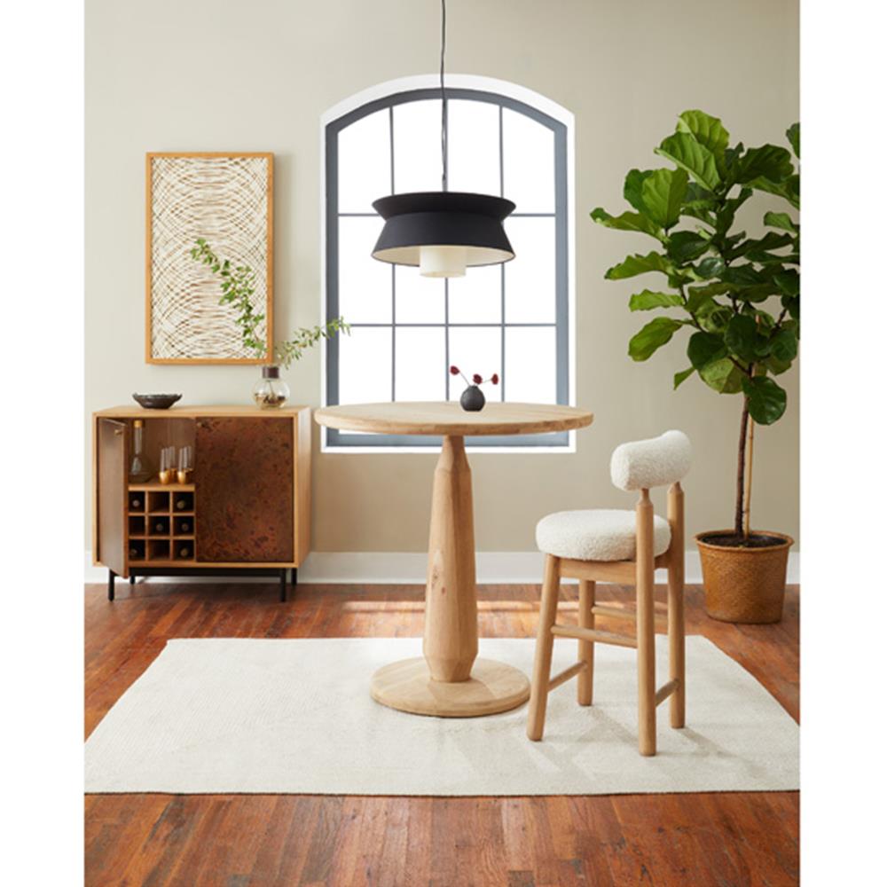 Rowel Rustic Lodge Brown Oak Wood Round Dining Counter Table - 36"W|