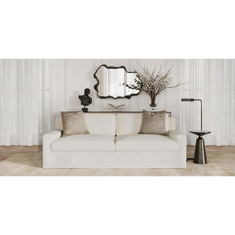 Palecek Caldera Coastal Beach Brown Stonecast Wall Mirror - Large