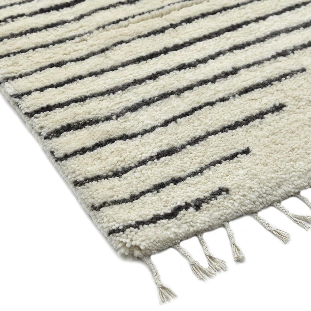 Bernie Modern Classic Cream Wool Diamond Shag Rug - 8'x10'|